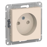 Розетка силовая Schneider Electric Atlas Design со шторками, без заземления, бежевая