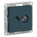 Розетка TV+RJ-45 Schneider Electric Atlas Design изумруд
