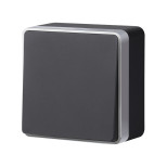 Выключатель одноклавишный проходной Gallant черный с серебром W5012034