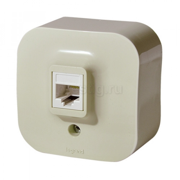 Розетка телефонная Legrand Quteo RJ-11, слоновая кость 782244
