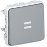 Выключатель кнопочный Legrand Plexo IP55 Н.О., с подсветкой, серый 069542