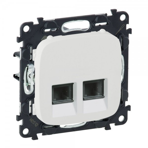 Розетка RJ-45 Legrand Valena Allure двойная, cat. 6, до 1000 Мб/с, белая 753743