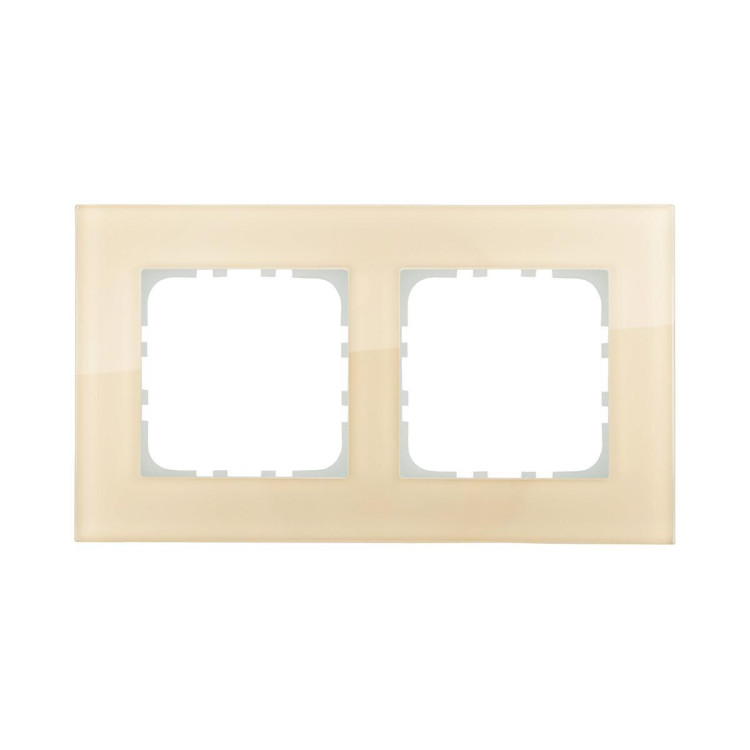 Рамка LK Studio 2-постовая, натуральное стекло (кремовый) LK80 844217-1
