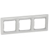 Рамка Legrand Valena Classic на 3 поста, белый/серебряный штрих 770493