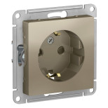 Розетка силовая Schneider Electric Atlas Design со шторками, шампань