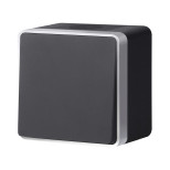 W5010234/ Выключатель одноклавишный влагозащищенный Gallant (черный с серебром) W5010234