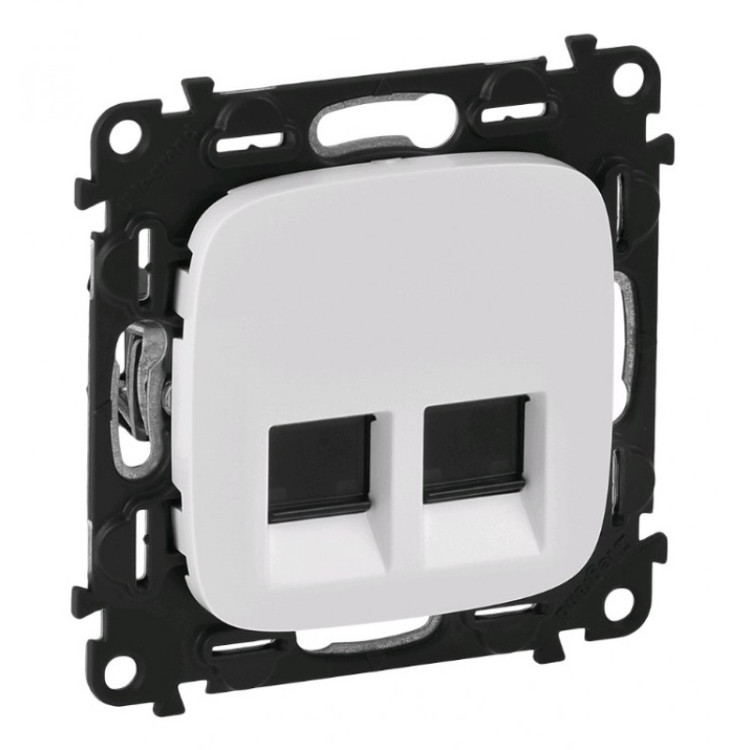 Розетка RJ-11+RJ-45 Legrand Valena Allure белая 753032+755425