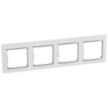 Рамка Legrand Valena Classic на 4 поста, белый/серебряный штрих 770494