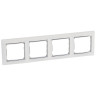 Рамка Legrand Valena Classic на 4 поста, белый/серебряный штрих 770494