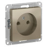 Розетка силовая Schneider Electric Atlas Design без заземления, шампань