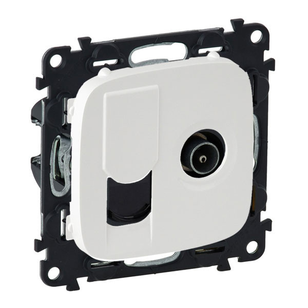 Розетка TV+RJ-45 Legrand Valena Allure белая 753055+754835