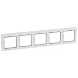 Рамка Legrand Valena Classic на 5 постов, белый/серебряный штрих 770495