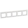 Рамка Legrand Valena Classic на 5 постов, белый/серебряный штрих 770495
