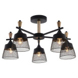 Потолочная люстра Seven Fires Olban SF3389/5C-BK-WD Потолочная люстра Seven Fires Olban SF3389/5C-BK-WD