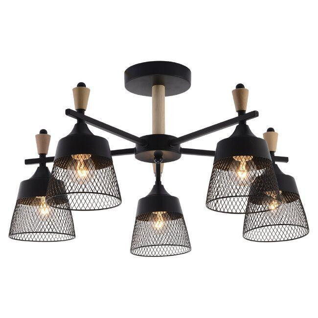 Потолочная люстра Seven Fires Olban SF3389/5C-BK-WD Потолочная люстра Seven Fires Olban SF3389/5C-BK-WD