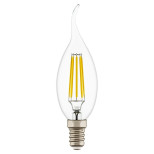 Лампа светодиодная филаментная Lightstar LED Filament Е14 6W 4000K свеча на ветру прозрачная 933604