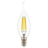 Лампа светодиодная филаментная Lightstar LED Filament Е14 6W 4000K свеча на ветру прозрачная 933604