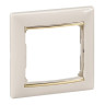 Рамка Legrand Valena Classic на 1 пост, слоновая кость/золотой штрих 774151