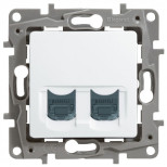 Розетка RJ-45 Legrand Etika двойная, cat. 5e, белая 672255