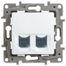 Розетка RJ-45 Legrand Etika двойная, cat. 5e, белая 672255
