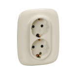 Розетка двойная Legrand Valena Allure 2x2K+3 со шторками, слоновая кость 753826