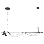 4391/30L HIGHTECH ODL24 301 черный/металл/канат Подвесной св-к с раздельн. вкл IP20 LED 30W 1200Лм 4000K CORDA