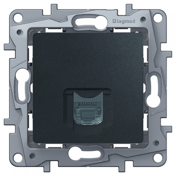 Розетка RJ-45 Legrand Etika одиночная, cat. 6, антрацит 672653