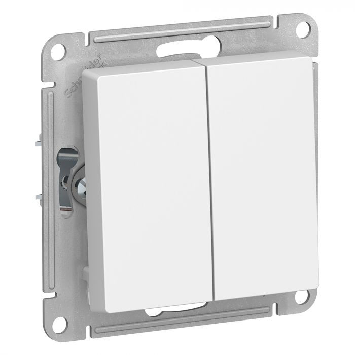 Выключатель двухклавишный Schneider Electric Atlas Design белый