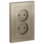Розетка двойная Schneider Electric Atlas Design без заземления, в сборе, шампань