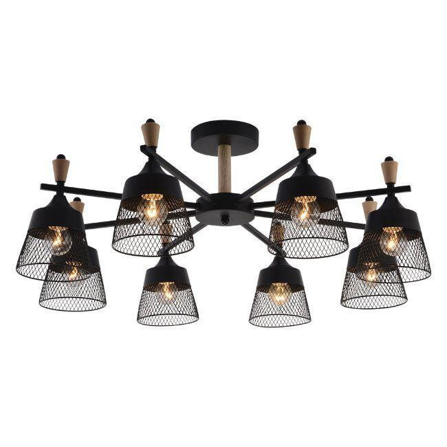 Потолочная люстра Seven Fires Olban SF3389/8C-BK-WD Потолочная люстра Seven Fires Olban SF3389/8C-BK-WD