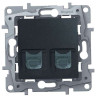 Розетка RJ-11+RJ-45 Legrand Etika антрацит 672652