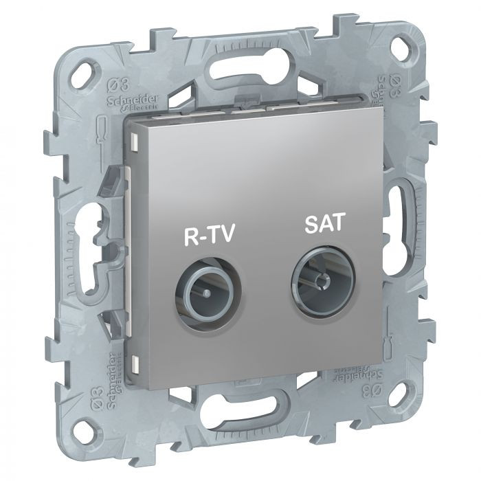 Розетка R-TV/SAT Schneider Electric Unica New проходная, алюминий