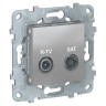 Розетка R-TV/SAT Schneider Electric Unica New проходная, алюминий