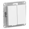 Переключатель двухклавишный Schneider Electric Atlas Design белый