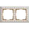 Рамка Werkel Antik на 2 поста белое золото WL07-Frame-01 4690389099182