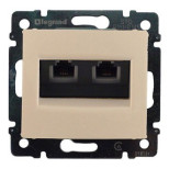 Розетка телефонная Legrand Valena Classic RJ-11, 4 контакта, 2 выхода, слоновая кость 774339