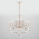 Подвесная люстра Eurosvet 3113/5 белый с золотом/прозрачный хрусталь Strotskis