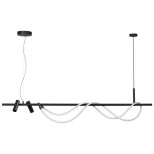 4391/40L HIGHTECH ODL24 301 черный/металл/канат Подвесной св-к с раздельн. вкл IP20 LED 40W 1580Лм 4000K CORDA