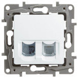 Розетка RJ-11+RJ-45 Legrand Etika белая 672252