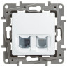 Розетка RJ-11+RJ-45 Legrand Etika белая 672252