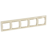 Рамка Legrand Valena Classic на 5 постов, слоновая кость/золотой штрих 774155