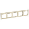 Рамка Legrand Valena Classic на 5 постов, слоновая кость/золотой штрих 774155