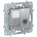 Розетка TV+RJ-45 Schneider Electric Unica New алюминий