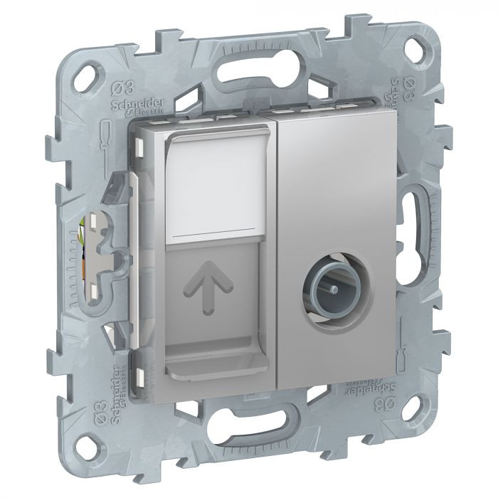 Розетка TV+RJ-45 Schneider Electric Unica New алюминий