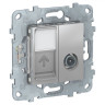 Розетка TV+RJ-45 Schneider Electric Unica New алюминий