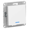 Переключатель одноклавишный Schneider Electric Atlas Design с подсветкой, белый