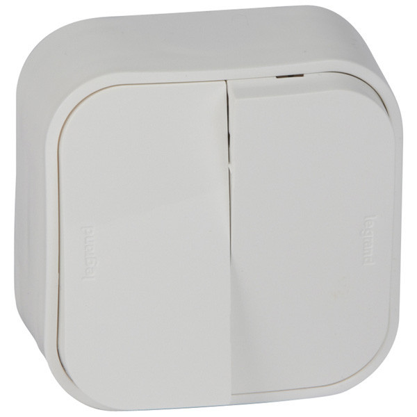 Переключатель двухклавишный Legrand Quteo белый 782206