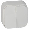 Переключатель двухклавишный Legrand Quteo белый 782206