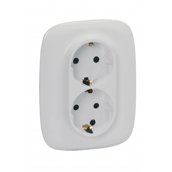 Розетка двойная Legrand Valena Allure 2x2K+3 жемчуг 753027+754959