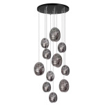 5038/11 MODERN ODL24 427 черный/дымчатый/металл/стекло Люстра каскадная G9 11*40W MUSSELS